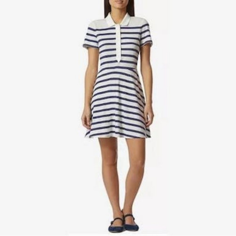 AVEC LES FILLES Cotton Striped Polo Style Dress NWT - SMALL
